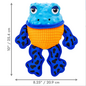 KONG KONG Tropics Rattlez Frog Tough Squeaky Plush Dog Toy, Blue, Medium/Large