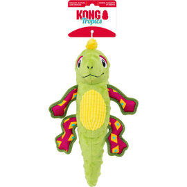 KONG KONG Tropics Rattlez Iguana Tough Squeaky Plush Dog Toy, Green, Medium/Large