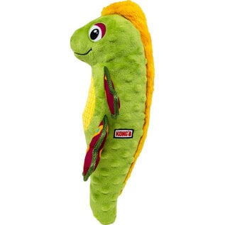 KONG KONG Tropics Rattlez Iguana Tough Squeaky Plush Dog Toy, Green, Medium/Large