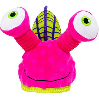 KONG KONG Tropics Rattlez Snail Tough Squeaky Plush Dog Toy, Medium/Large