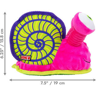 KONG KONG Tropics Rattlez Snail Tough Squeaky Plush Dog Toy, Medium/Large