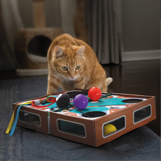 KONG KONG Playground Pool Table Game & Puzzle Cat Toy with Catnip, Multicolor