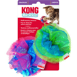 KONG KONG Crackles Cat Toy Crinkle Sounds, with Catnip, and Treat-Hiding Fun Fluff Balls