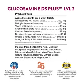 NATURVET DOG GLUCOSAMINE LEVEL 2 TIME RELEASE TABLET - 60 COUNT