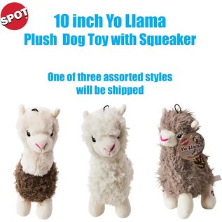 SPOT SPOT Yo Llama with Squeaker Plush Toy for Small/Medium Dogs & Puppies -10in...