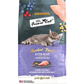 FUSSIE CAT Fussie Cat Market Fresh Kitten Recipe Chicken with Goat Milk Dry Cat Food, 3.5-lb bag