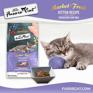 FUSSIE CAT Fussie Cat Market Fresh Kitten Recipe Chicken with Goat Milk Dry Cat Food, 3.5-lb bag