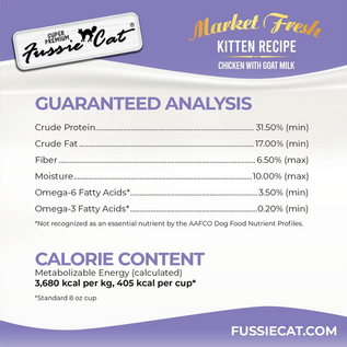 FUSSIE CAT Fussie Cat Market Fresh Kitten Recipe Chicken with Goat Milk Dry Cat Food, 3.5-lb bag