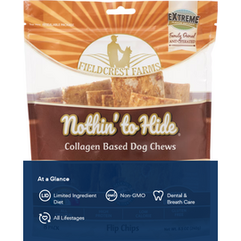 FIELDCREST FARMS Nothin' To Hide Flip Chips Peanut Butter Flavor Dog Chews, 8 count