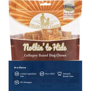 FIELDCREST FARMS Nothin' To Hide Flip Chips Peanut Butter Flavor Dog Chews, 8 count
