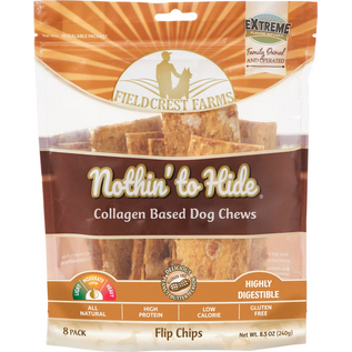 FIELDCREST FARMS Nothin' To Hide Flip Chips Peanut Butter Flavor Dog Chews, 8 count