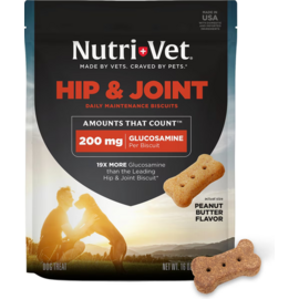 Nutri-Vet Hip & Joint Regular Strength Biscuits for  Small & Medium Dogs Peanut Butter Flavor Treats