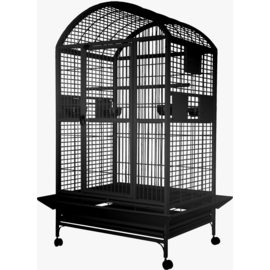 A&E CAGE COMPANY AE 9003628 Black/Silver Dome Top 36"W x 28"D x 65"H Bird Cage With New Locks