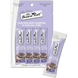 FUSSIE CAT Fussie Cat Chicken Flavored in Goat Milk Puree Lickable Kitten & Cat Treats, 1-oz tube, 4 count