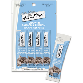 FUSSIE CAT Fussie Cat Tuna Flavored in Goat Milk Puree Lickable Kitten & Cat Treats, 1-oz tube, 4 count