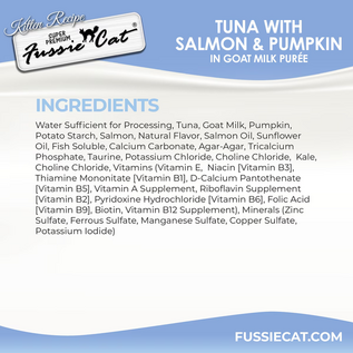 FUSSIE CAT Fussie Cat Tuna Flavored in Goat Milk Puree Lickable Kitten & Cat Treats, 1-oz tube, 4 count