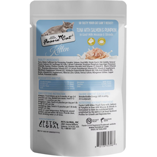 FUSSIE CAT Fussie Cat Kitten Salmon & Tuna  with Pumpkin in Goat Milk Mousse Wet Cat Food & Shreds, 1.5-oz pouch