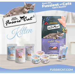 FUSSIE CAT Fussie Cat Kitten Salmon & Tuna  with Pumpkin in Goat Milk Mousse Wet Cat Food & Shreds, 1.5-oz pouch