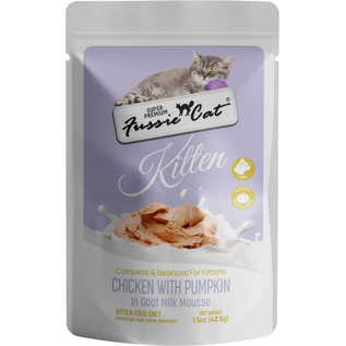 FUSSIE CAT Fussie Cat Kitten Chicken Flavored with Pumpkin in Goat Milk Wet Cat Food, 1.5-oz pouch