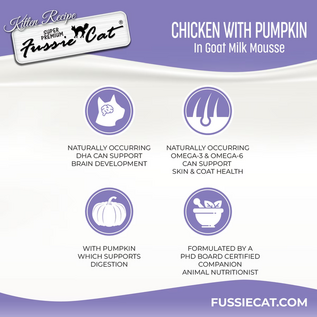FUSSIE CAT Fussie Cat Kitten Chicken Flavored with Pumpkin in Goat Milk Wet Cat Food, 1.5-oz pouch