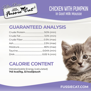 FUSSIE CAT Fussie Cat Kitten Chicken Flavored with Pumpkin in Goat Milk Wet Cat Food, 1.5-oz pouch