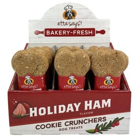 ETTA SAYS Etta Says! Bakery-Fresh Cookie Crunchers Holiday Ham Dog Treats, 1-oz