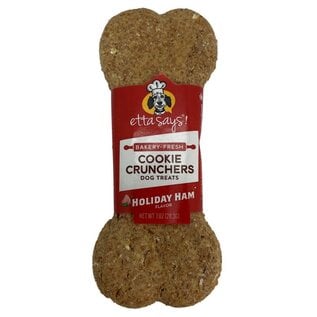 ETTA SAYS Etta Says! Bakery-Fresh Cookie Crunchers Holiday Ham Dog Treats, 1-oz