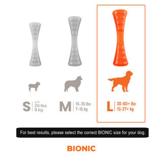 Bionic Urban Stick Tough Treating  Chew Toy, Orange Small 8-in