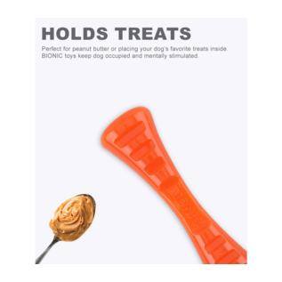 Bionic Urban Stick Tough Treating  Chew Toy, Orange Small 8-in