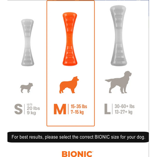 Bionic Urban Stick Tough Treating Dog Chew Toy Orange Medium 9-in