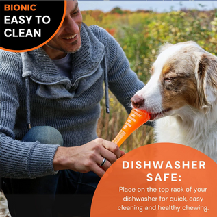 Bionic Urban Stick Tough Treating Dog Chew Toy Orange Large 10-in