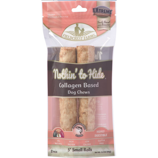 FIELDCREST FARMS Fieldcrest Farms Nothin' To Hide Small Roll 5-inch Salmon Flavor Dog Chews, 2 pack