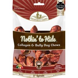 FIELDCREST FARMS Fieldcrest Farms Nothin' To Hide Spirals 3-inch Bully Dog Chews 6 pack