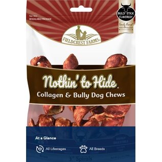 FIELDCREST FARMS Fieldcrest Farms Nothin' To Hide Spirals 3-inch Bully Dog Chews 6 pack