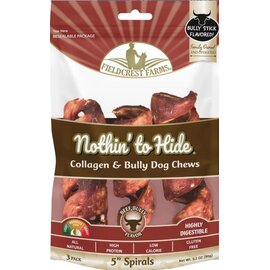 FIELDCREST FARMS Fieldcrest Farms Nothin' To Hide Spirals 5-inch Bully Dog Chews 3 pack