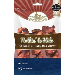 FIELDCREST FARMS Fieldcrest Farms Nothin' To Hide Spirals 5-inch Bully Dog Chews 3 pack