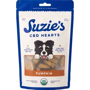 SUZIES'S CBD SUZIE'S CBD 4 MG PUMPKIN HEARTS 20 PACK  FOR DOGS