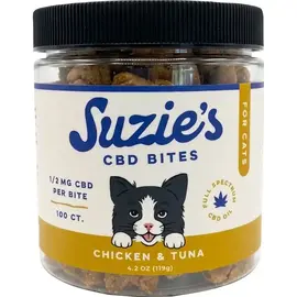 SUZIES'S CBD SUZIE'S CBD .5mg BITES CHICKEN & TUNA  FOR CATS 100 COUNT