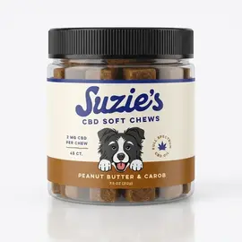 SUZIES'S CBD SUZIE S CBD 2mg  PEANUT BUTTER/CAROB FLAVOR SOFT CHEWS FOR DOGS 45 count