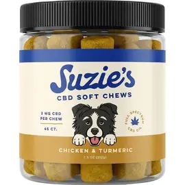 SUZIES'S CBD SUZIE'S CBD 2MG SOFT CHEWS FOR DOGS CHICKEN/TURMERIC 45 count