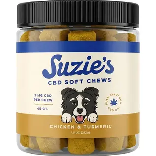 SUZIES'S CBD SUZIE'S CBD 2MG SOFT CHEWS FOR DOGS CHICKEN/TURMERIC 45 count