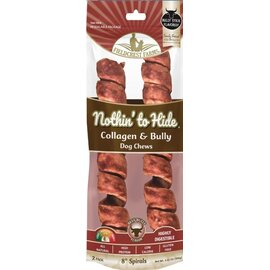 FIELDCREST FARMS Fieldcrest Farms Nothin' To Hide Spirals 8-inch Bully Dog Chews 2 pack