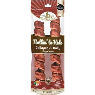 FIELDCREST FARMS Fieldcrest Farms Nothin' To Hide Spirals 8-inch Bully Dog Chews 2 pack