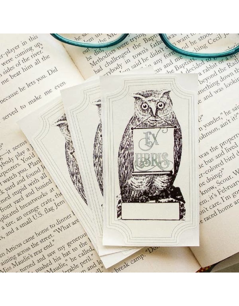 Bookplate - Owl w/ Scroll