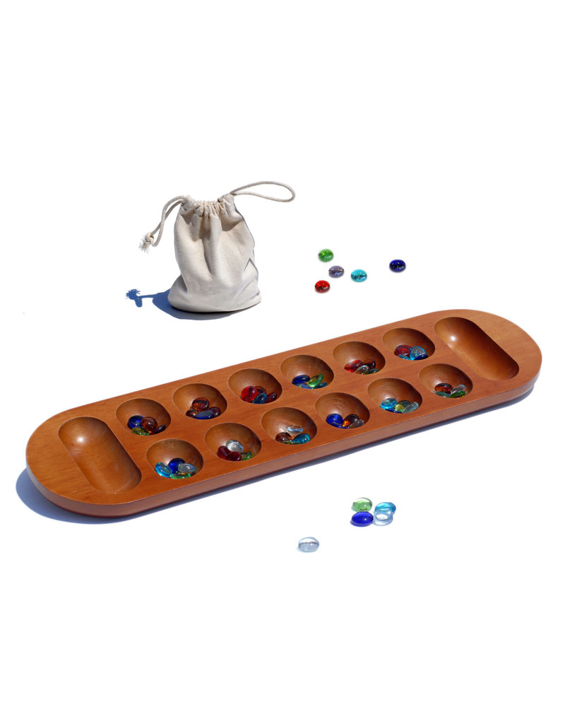 Wood Expressions Mancala African Stone Game | 22" Board