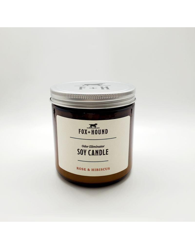 Fox + Hound Odor Eliminator Soy Candle - Rose & Hibiscus