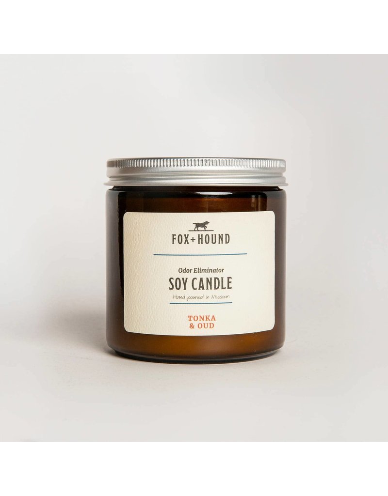 Fox + Hound Odor Eliminator Soy Candle | K9 Kurt | Tonka & Oud