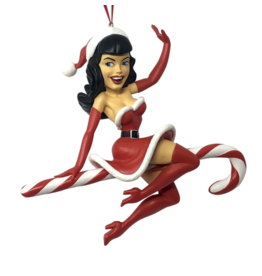 Retro-a-go-go Bettie Page Santa's Little Helper Holiday Ornament