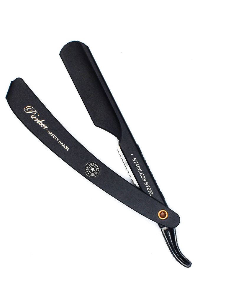 Parker Parker Straight Edge Barber Razor | PTABK | Adjustable Stainless Steel W/ Black Finish