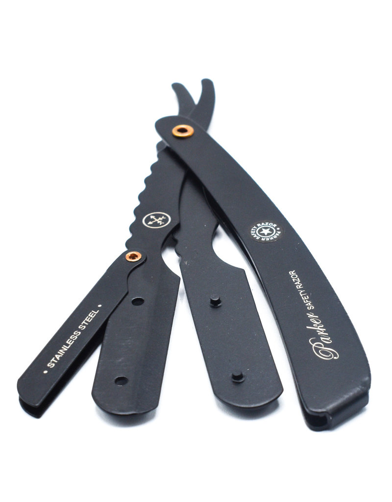 Parker Parker Straight Edge Barber Razor | SRXBLK | Heavy Duty Stainless Steel W/ Black Finish